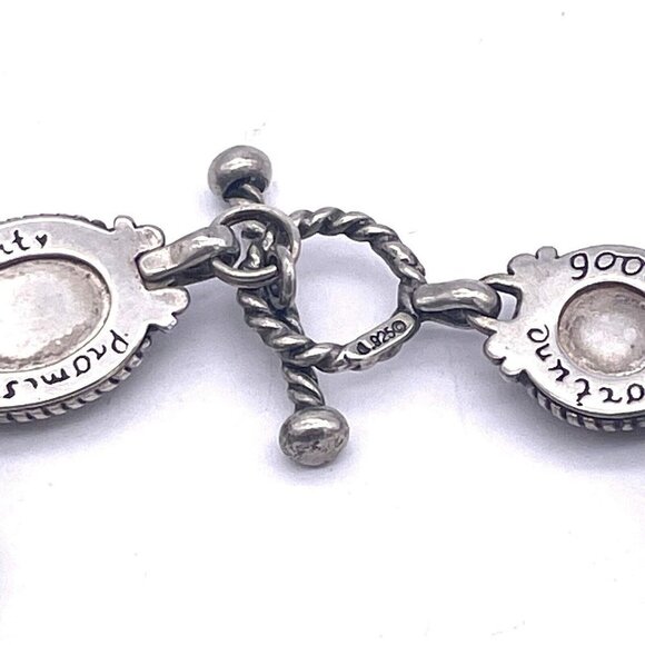 925 Sterling Silver Waterproof Engraved Purity Promise & Good Fortune Bracelet - Picture 6 of 6